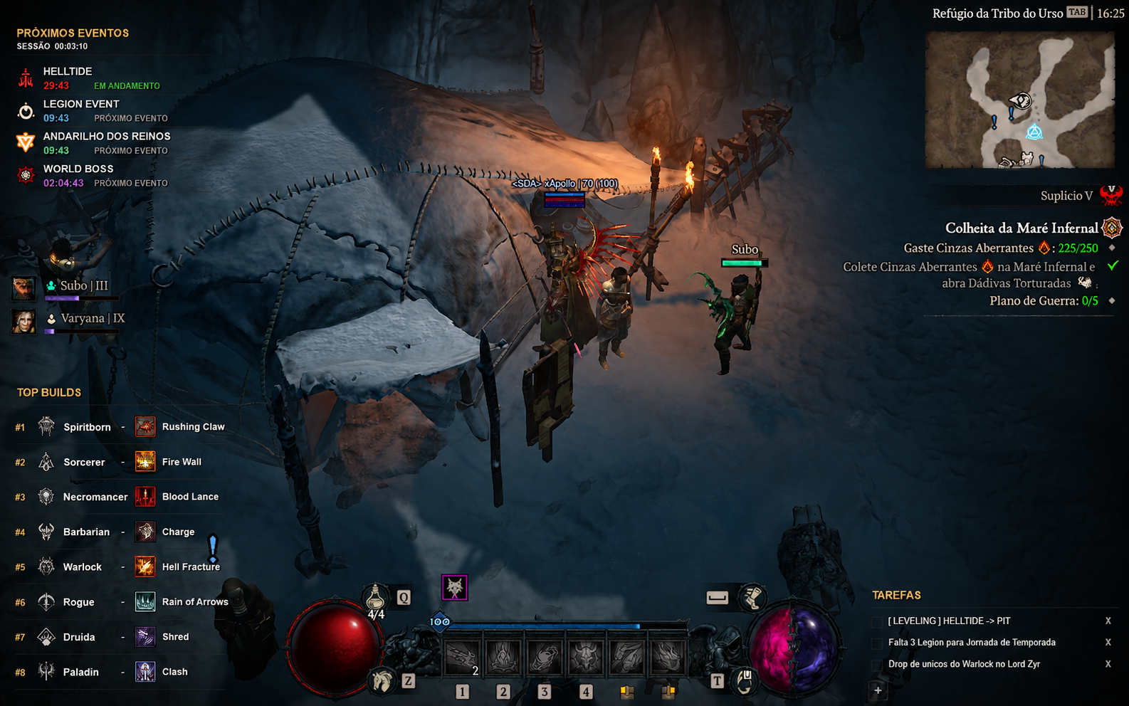 Captura real do D4 Overlay em uso durante o jogo